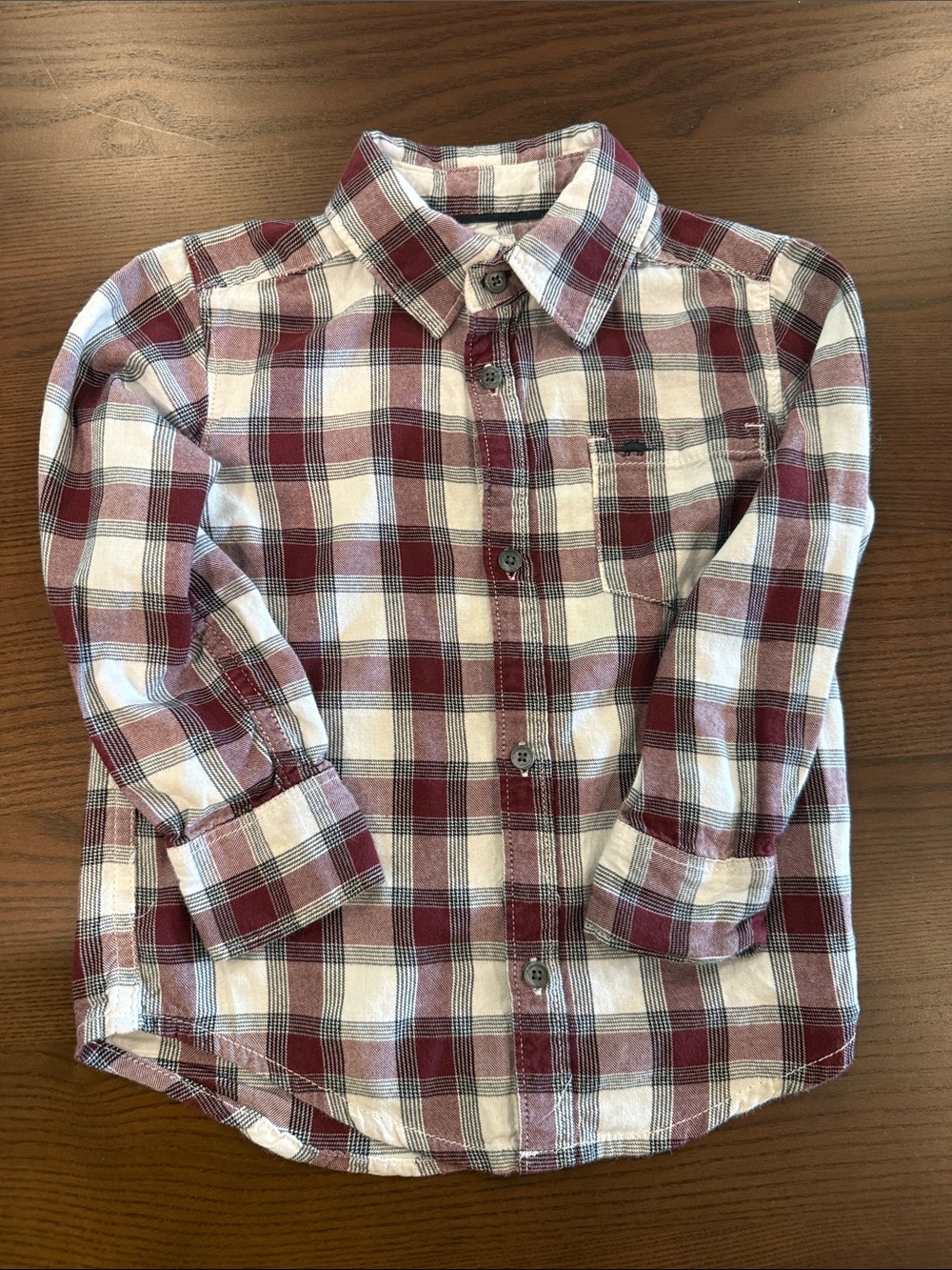 Carter's Red and White Plaid Button-Down Shirt